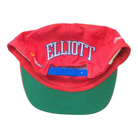 Vintage Budweiser Racing Bill Elliott #11 Nascar Snapback Hat Checkered Flag - Picture 3 of 7